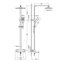 Timo Душевая система Tetra-thermo SX-0169/03 черная – фотография-2